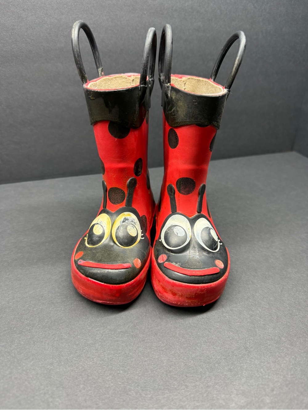 Western Chief Kids Red & Black Ladybug Rain Boots with Handles